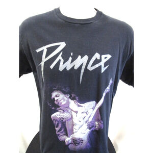 Prince Playing Guitar Black Band T Shirt Men Sz M